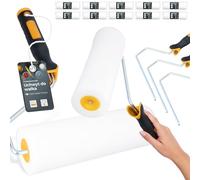 10x Rouleau Mousse 25 cm Remplacement Idéal Peinture Vernis Teinture Kit 3x Support Outil Polyvalent Projets Rénovation Maison Professionnels Haute Densité