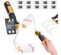 10x Rouleau Peinture 10 cm Rechange Haute Densité Application Facile Murs Plafonds Façades 2x Manche Ergonomique Kit Bricolage Travaux Rénovation