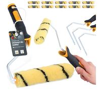 10x Rouleau Peinture 15 cm Recharge Laque Façade Mur 3x Support Outils Peintre Travaux Rénovation Haute Absorption Finition Lisse Application Facile