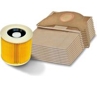 10x sacs en papier + filtre pour aspirateur Kärcher A 2004 A 2024 A 2054 MV2