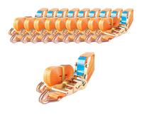 10x Sangle d’arrimage à cliquet Profi 2 pièces 5 m 2 t Orange TÜV/GS