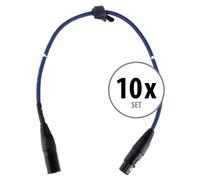 10x Set Cable DMX DJ PA Microphone Connecteur XLR 3 Poles Male Femelle 0,5m Bleu