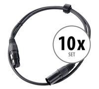 10x Set Câbles de Microphone DMX Scene Audio DJ XLR 3 Broches Femelle à Mâle 1m