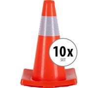 10x Set de Cones Pylones Barrage Trafic Signalisation PVC Hauteur 450mm Orange