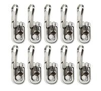 10x Silver 5 # Kit de réparation de fermetures à glissière, fermetures à glissière en résine de remplacement avec bouchons en forme de U pour tentes à vêtements double face 37x12mm