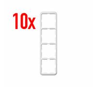 10x Simon 75640-30 4-fach Cadre Série 75 Neige Blanc Quad Cache Couvercle