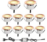 10x Spot Encastrable Exterieur pour Terrasse Bois, Etanche IP67,Spot Led Extérieur Encastrable, 0,6W DC12V, Spots LED Encastrable pour Chemin d'escalier Plafond,Cuivre antique