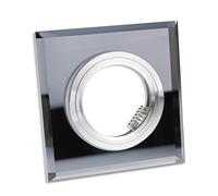 10x spot encastré cadre noir - anguleux en verre plat - cadre de montage pour ampoule GU10 MR16 - Ø60-70mm trou de forage encastré - spot encastré