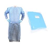 10x Surblouse Jetable Médicale Imperméable 40GSM - 25% Polypropylène Non Tissé & 15% Polyéthylène - Taille Unique CE - Protection Catégorie Classe I - Qualité Professionnelle - Bleu - DMM-EUROPE