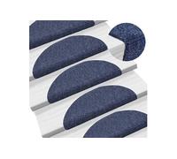 10x Tapis Autoadhésifs de Marches Protecteur d'Escalier Couvre-marches Tapis de Marche Insonorisant Antidérapant Aiguilleté Bleu 56x17x3 cm