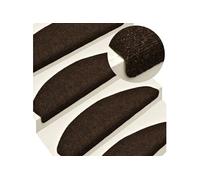 10x Tapis Autoadhésifs de Marches Protecteurs d'Escalier Couvre-marches Insonorisant Antidérapant Marron 65x21x4 cm Aiguilleté 149713