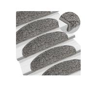 vidaXL Tapis d'escalier, 10 pcs 65x25 cm Gris