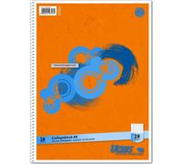 10x Ursus Basic 040993028 Collegeblock LIN28 A4 80 feuilles 60g/qm 5mm quadrillé avec lignes de marge