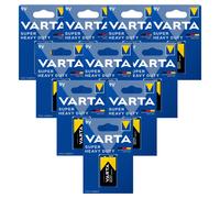 10X Varta Super Heavy Duty Zinc-Carbone Pile 9V E-Block/6F22