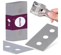 10x Vellto Lames De Rechange Grattoir Vitrocéramique Plaque De Cuisson Grattoir Cuisine Céramique Lames Acier Inoxydable Double Face Pour Nettoyage Plaques Et Four