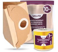 10x Vellto Sac Aspirateur Compatibles avec Kärcher 6.904-322.0 WD2 MV2 SE 2001 3001 A 2054 2004 2024 Sacs de Rechange Poussière Filtres avec Filtre à Air Plissé Cartouche