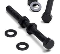 10x Vis à tête Nylon Noir Hexagonale, M10 x 70mm, Ecrous et boulons en plastique, Rondelles, Nylon, Noir