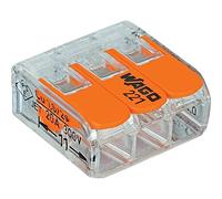 Wago Terminal de connexion 221-413 3 pôles 32A 450V avec levier – Lot de 10
