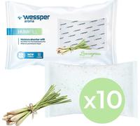 10x Wessper Citronnelle Déshumidificateur en sachet - granulés de 250g - empêche les moisissures, le moisi, les mauvaises odeurs, les taches de moisissure - Déshumidificateur d'ambiance