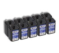 10x XCell 4R25 6V 9500mAh Bloc Batterie, pour Lampes Clignotant, Site-Lampes