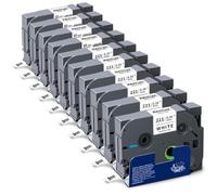 10x XemaX Compatible pour Ruban Brother 9mm P-Touch TZe-221 Noir sur Blanc Étiquettes Cassette Tz-221 Ub-221 pour PT-E110 H100R H110 H101C H108 E100 H100LB H105 1010 P300BT D400