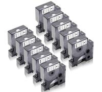 10x XemaX Compatible pour Ruban D1 12mm 45013 A45013 45013s Recharge Noir sur Blanc Étiquettes de Cassette pour Label Manager 160 210D 280 360D 420P 450D Label Point 100 150 200 300