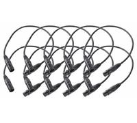 10x XLR Câbles Mâle et Femelle 3-Pin Mic Microphone Connecteurs Audio Noir 0,5m