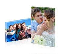 10x15cm Photo 3D personnalisée gravée en cristal-Photo en verre de cristal 3D, Bloc commémoratif individuel en acrylique transparent personnalisé, Cadeau personnalisé, Cadeau pour Maman Anniversaire