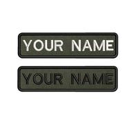 10X2.5 cm armée vert fond broderie nom personnalisé texte Patch rayures badge fer sur ou support patchs pour vêtements orange-iron on