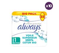10x22 Serviettes Hygiéniques Always Cotton Protection - Normal Plus