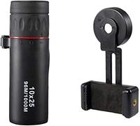 10x25 Monoculaire Portable Compact Mini BAK4 Prism FMC Monoculaire avec Adaptateur pour Smartphone pour l'observation des Oiseaux Adultes, l'extérieur, Les Voyages, Le Tourisme Télescope Mon