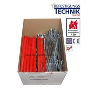 10x260mm Chevilles pour cadres Chevilles pour façades Chevilles coupe-feu avec vis à tête fraisée TX-40 Agrément ETA F90