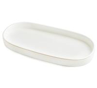 10x5 Bathroom Vanity Tray, Oval Ceramic Decorative Perfume Candle Tray for Bathroom/Kitchen Counter, White
