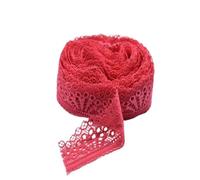 10Yards/lot Stretch Elastic Lace Trimming Ribbons 30mm Fabric Embroidery Sewing DIY Clothing Wedding Decorative(Rose red,5 Yards)