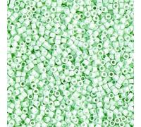 11/0 Perles de rocaille Miyuki DELICA, Opaque Vert Menthe Clair (DB1496), Verre, Japon (5 grammes)