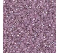 11/0 Perles de rocaille Miyuki DELICA, Sparkling Orchid doublé Opal AB (DB1752), Verre, Japon (5 g)