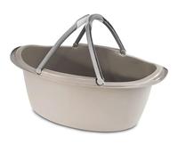 #11 1 bol avec poignée de transport - 25 l - 60 x 40 cm - Ovale - Panier de transport - En plastique - Pour le camping