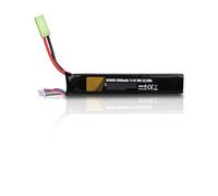 11,1 V 2000 mAh 30C 3S LiPo Rechargeable Batterie avec Mini Tamiya Connecteur, 22,2Wh Pack Compatible avec Airsoft M4, M110, AK47, L85, MP5, Scar, M249, AUG, AEG, MP5K, M60 Airgun Model