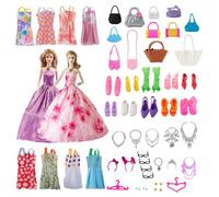 11,5 Pouces/30 CM Barbie Fashion Zubehör Accessories , Accessoires Poupées,Robes de Soirée,Mini-Robes, Robes de Fête,Sacs à Main,Chaussures, Accessoires Bijoux,Styles Aléatoires.