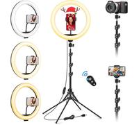 11.5"" Ring Light Professionnel avec Trépied Grand,[Mise à Niveau] 1m77/69.5"" Trepied Smartphone Lumineux,Selfie LED Anneau Lumière