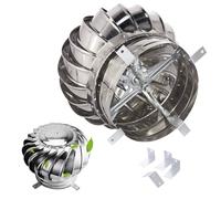 11.8 / 15.8 / 19.7 / 20.6 pouces Ventilateur de toit éolienne de toit, capot de cheminée rotatif en acier inoxydable 201, couvercle de cheminée rond couvercle de pluie couvercle de cheminée avec pieds