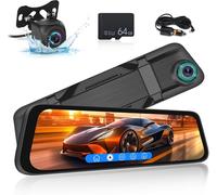 11.8 Inch Dashcam Rearview Mirror with 1080P HD Touch Screen ¿ Front and Rear Reverse Camera for Cars ¿ Loop Recording G-Senors Parking Monitoring 150°Wide Angle with 64GB TF Card