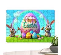11,8 x 8,3 pouces Easter Puzzle With Cute Rabbit Wall Art Decor | 30 x 21 cm Holiday Jigsaw For Adults | Finished Picture Home Living Room Accent | Festive Cartoon Bunny Hanging Display