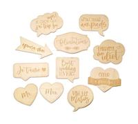 11 Accessoires en Bois Photobooth Mariage | Décorations de Photos, Déguisement, Props, Kit Photomaton, Décoration de fête, Décoration Photos Mariage