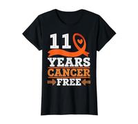 11 Ans de Guerrier survivant de leucémie avec Ruban Orange sans Cancer T-Shirt Graphique avec Valeur, Femme, Noir, XL