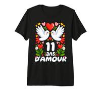 11 Ans de Mariage - Anniversaire De Mariage d’Amour Couple T-Shirt Haut de Gamme
