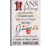 11 Ans de Mariage et Toujours en train de Compter: Cadeau d'anniversaire 11ans de mariage pour les couples, carnet ligné, 100 pages, 6 po x 9 po (15,2 x 22,9 cm)