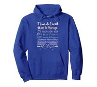 11 Ans de Mariage Noce de Corail - Cadeau Noces de Corail Sweat à Capuche, Unisexe pour Adultes, Bleu Royal, XL