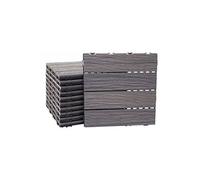 Carreaux En Wpc, Hwc-E19, Aspect Bois,Structure 3-Dimensionnelle,Marron Antique 11 Carreaux À 30x30 Cm = 1m² Marron