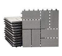 Carreaux En Wpc Rhone, Aspect Bois Pour Balcon/Terrasse, 11 Carreaux À 30x30cm = 1m² Premium, Gris Rectangle Gris